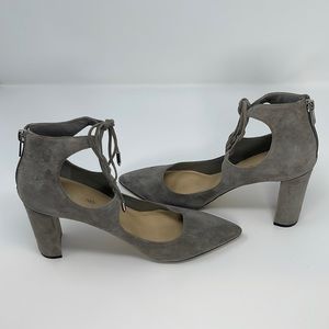 Ivanka Trump Gray Suede Mary Jane Block Heel size 10M
